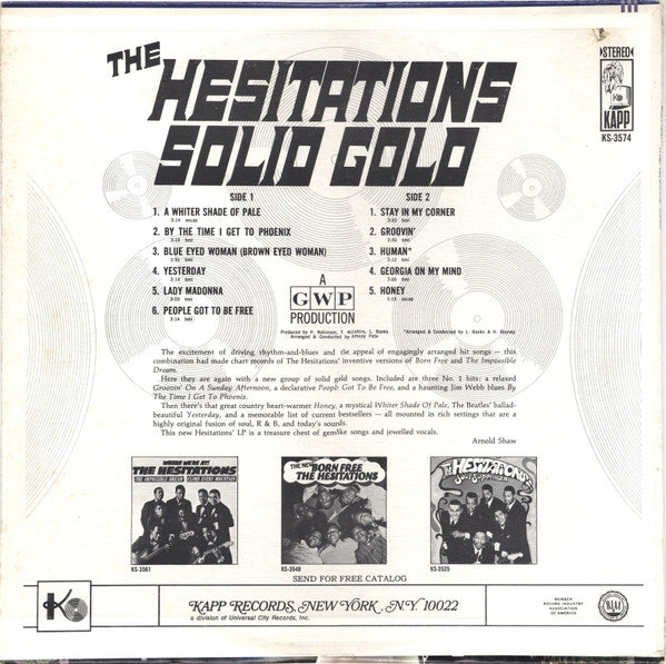 The Hesitations : Solid Gold (LP, Album)