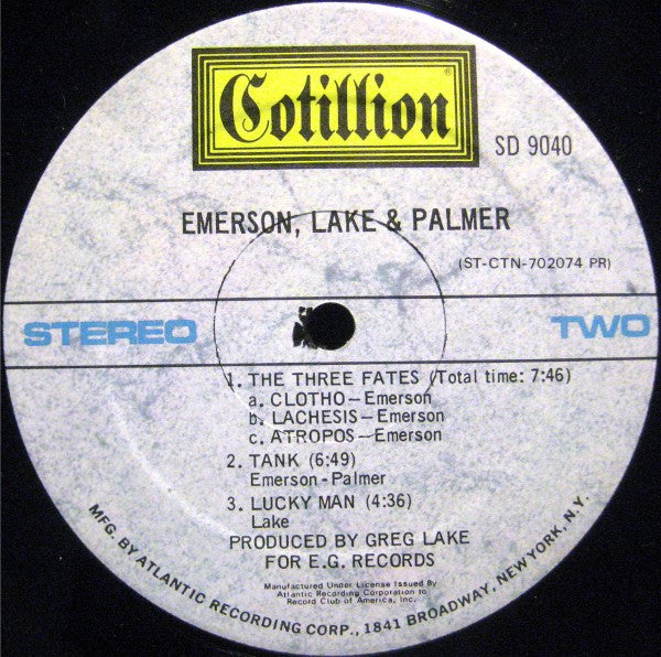Emerson, Lake & Palmer : Emerson, Lake & Palmer (LP, Album, Club, PR )