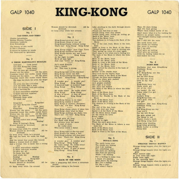 The King Kong Cast : King Kong - All African Jazz Opera (LP, Album, Mono, Bur)