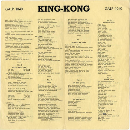 The King Kong Cast : King Kong - All African Jazz Opera (LP, Album, Mono, Bur)