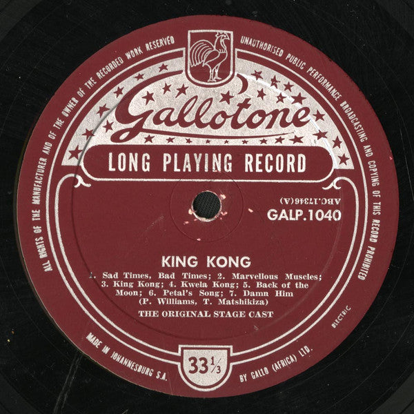 The King Kong Cast : King Kong - All African Jazz Opera (LP, Album, Mono, Bur)