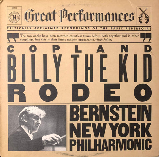 Aaron Copland, Leonard Bernstein, The New York Philharmonic Orchestra : Billy The Kid / Rodeo (LP, Album, RE)