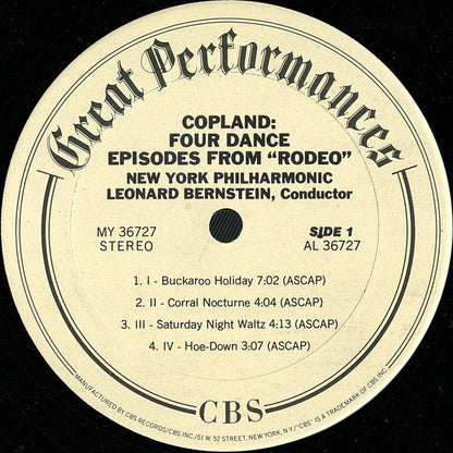 Aaron Copland, Leonard Bernstein, The New York Philharmonic Orchestra : Billy The Kid / Rodeo (LP, Album, RE)