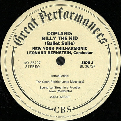 Aaron Copland, Leonard Bernstein, The New York Philharmonic Orchestra : Billy The Kid / Rodeo (LP, Album, RE)