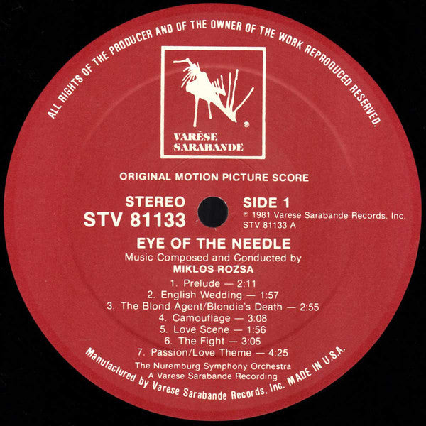 Miklós Rózsa : Eye Of The Needle (Original Motion Picture Score) (LP)