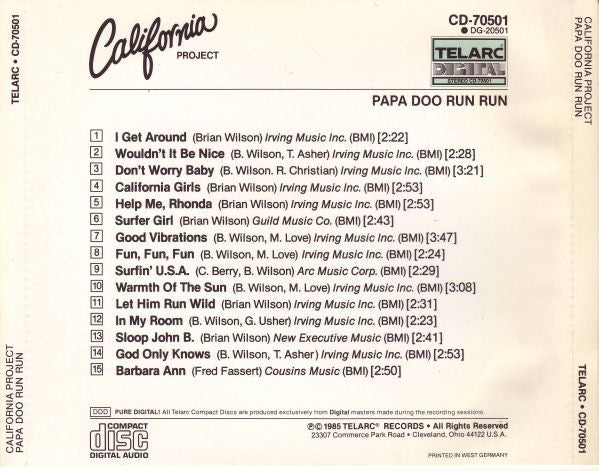 Papa Doo Run Run : California Project (CD, Album)