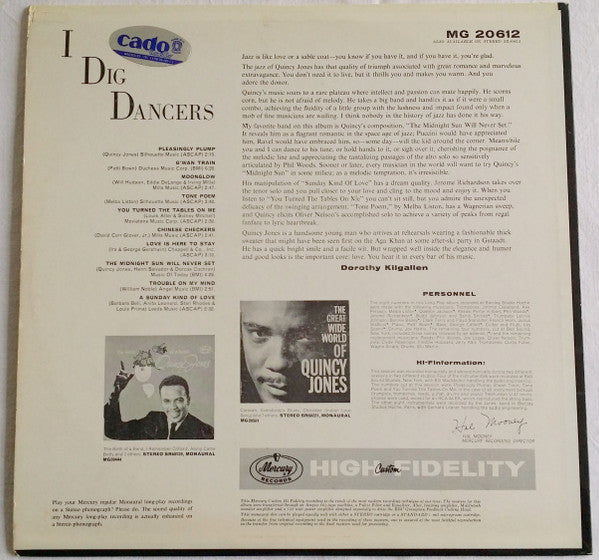 Quincy Jones & Band : I Dig Dancers (LP, Album, Mono)