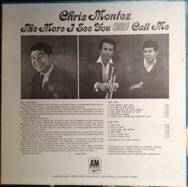 Chris Montez : The More I See You (LP, Album, Mono)