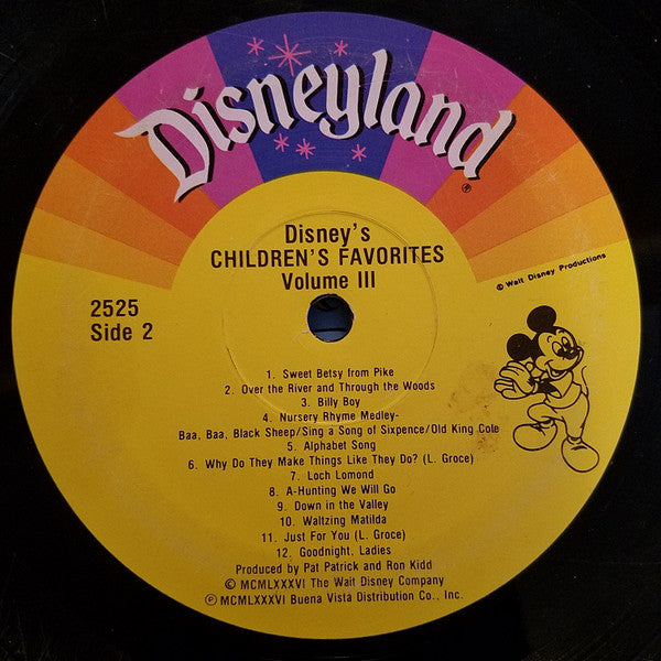 Larry Groce And The Disneyland Children's Sing-Along Chorus : Disney's Children's Favorites Volume III (LP, Album)