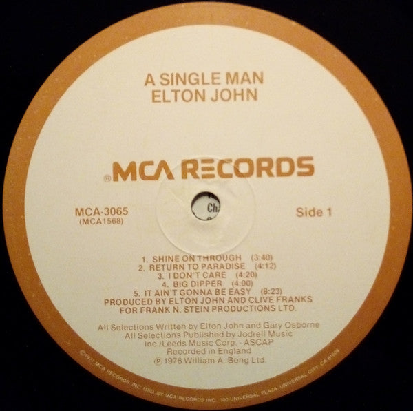 Buy Elton John : A Single Man (LP, Album, Glo) Online for a great