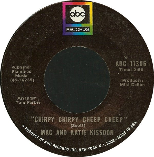 Mac And Katie Kissoon : Chirpy Chirpy Cheep Cheep (7")