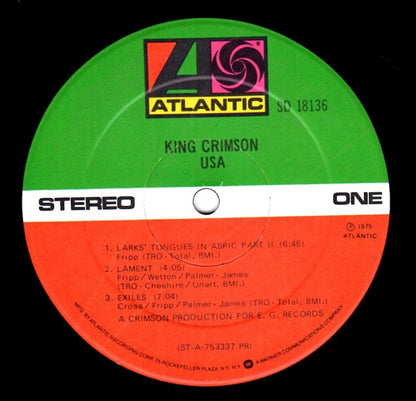 King Crimson : USA (LP, Album, Pre)