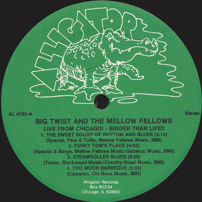 Big Twist And The Mellow Fellows : Live From Chicago! Bigger Than Life!! (LP, Album)
