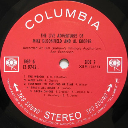 Mike Bloomfield & Al Kooper : The Live Adventures Of Mike Bloomfield And Al Kooper (2xLP, Album)