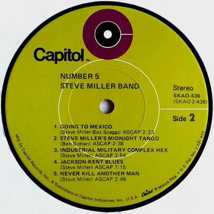 Steve Miller Band : Number 5 (LP, Album, Scr)