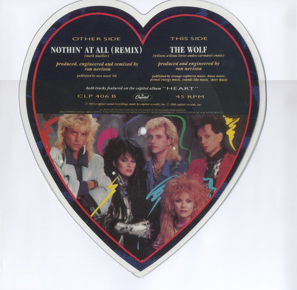 Heart : Nothin' At All (Remix) / The Wolf (7", Shape, Pic)