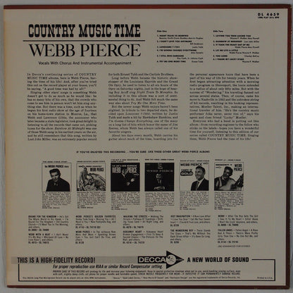 Webb Pierce : Country Music Time (LP, Album, Mono)