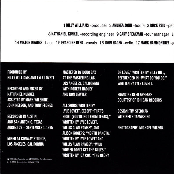 Lyle Lovett : Live In Texas (CD, Album)