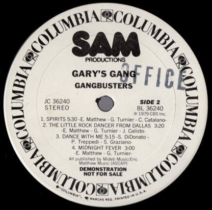 Gary's Gang : Gangbusters (LP, Album, Promo)