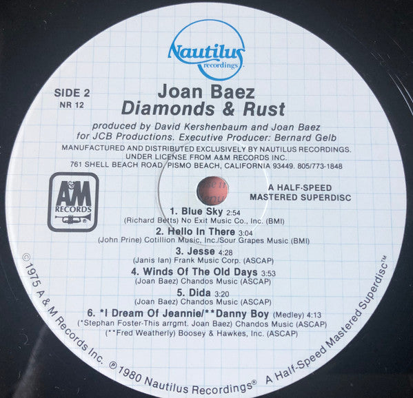 Joan Baez : Diamonds & Rust (LP, Album)