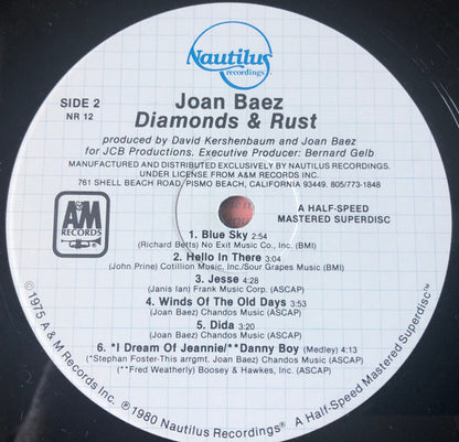 Joan Baez : Diamonds & Rust (LP, Album)