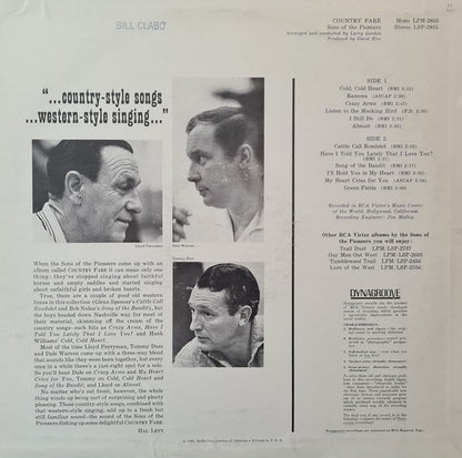The Sons Of The Pioneers : Country Fare (LP, Album, Mono)