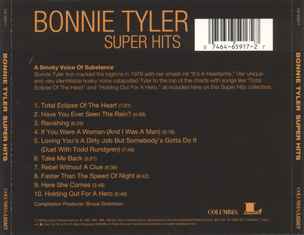 Bonnie Tyler : Super Hits (CD, Comp)