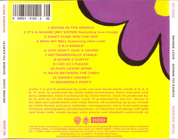Monie Love : Down To Earth (CD, Album, Club)