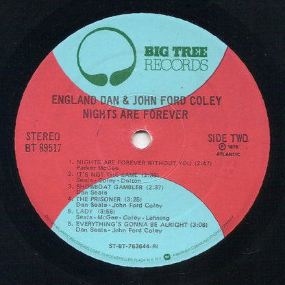 England Dan & John Ford Coley : Nights Are Forever (LP, Album, RI )