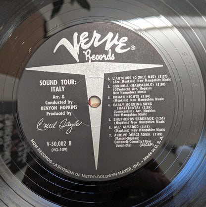 Kenyon Hopkins : Sound Tour: Italy (Impressions In Sound Of An American On Tour) (LP, Album, Mono)