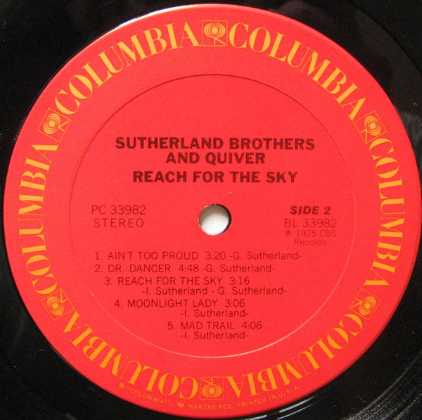Sutherland Brothers & Quiver : Reach For The Sky (LP, Album, San)