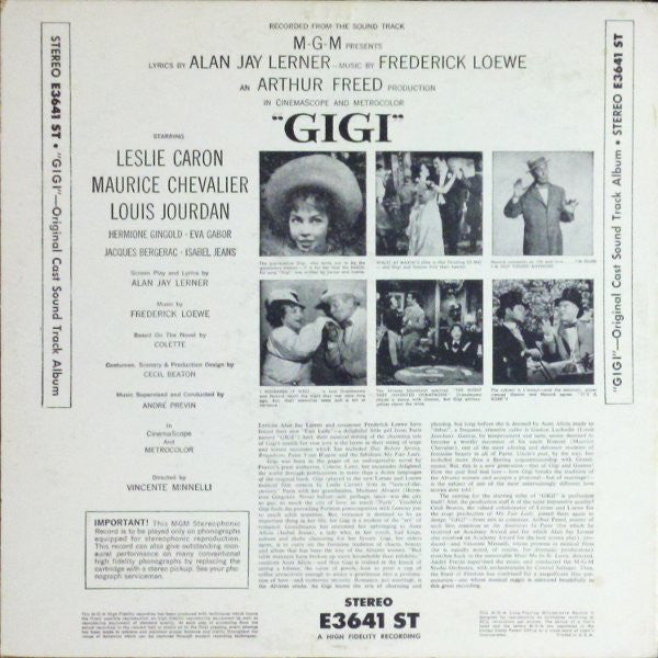 Various : Gigi (Original Cast Sound Track Album) (LP, Album, RE, Loe)