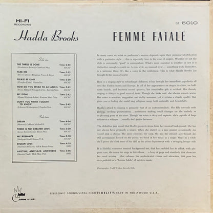 Hadda Brooks : Femme Fatale (LP, Album, Mono)
