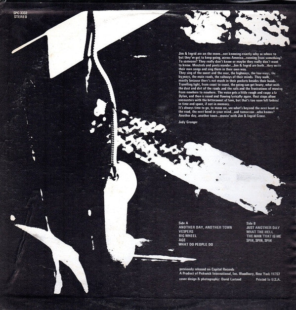 Jim & Ingrid Croce : Another Day, Another Town (LP, Album)