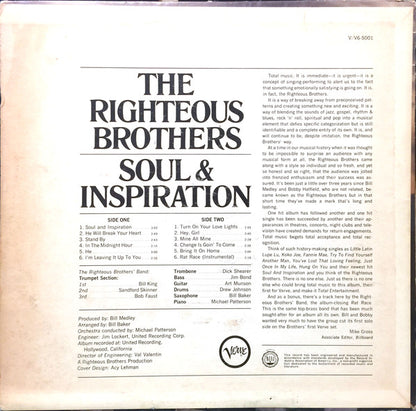 The Righteous Brothers : Soul & Inspiration (LP, Album, Mono)