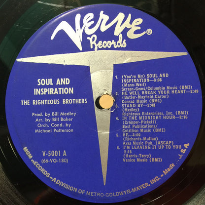 The Righteous Brothers : Soul & Inspiration (LP, Album, Mono)