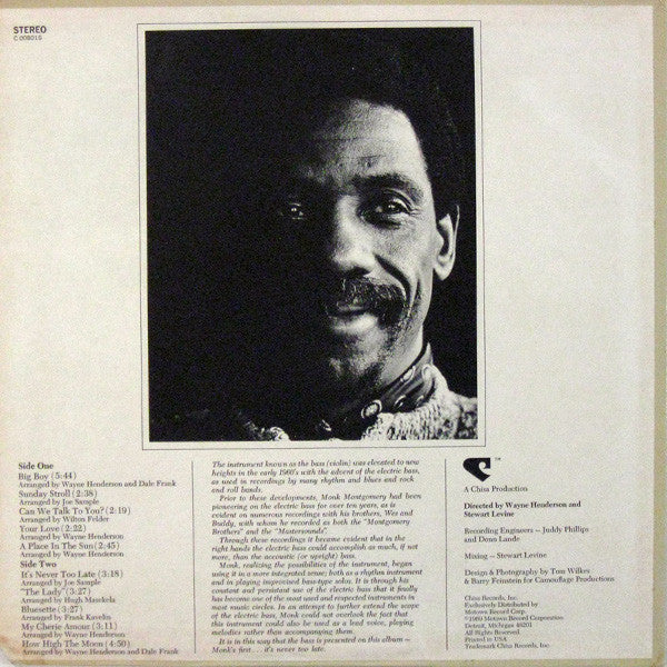 Monk Montgomery : It's Never Too Late (LP, Album)