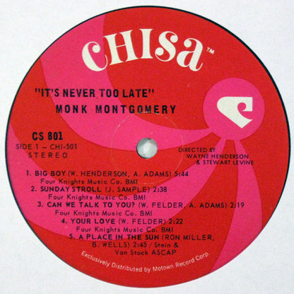 Monk Montgomery : It's Never Too Late (LP, Album)