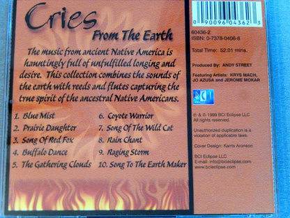 Krys Mach (2), Jo Azusa and Jerome Mokar : Cries From The Earth - Traditional Native American Music (CD, Album)