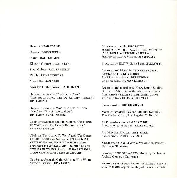 Lyle Lovett : My Baby Don't Tolerate (CD, Album)