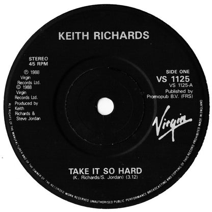 Keith Richards : Take It So Hard (7", Single)