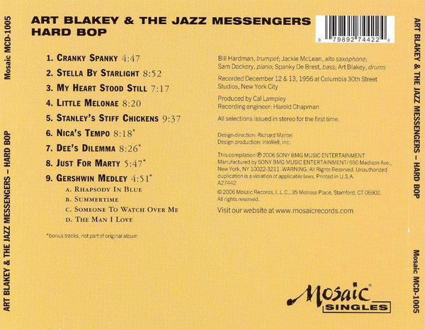 Art Blakey & The Jazz Messengers : Hard Bop (CD, Album, RE, RM)