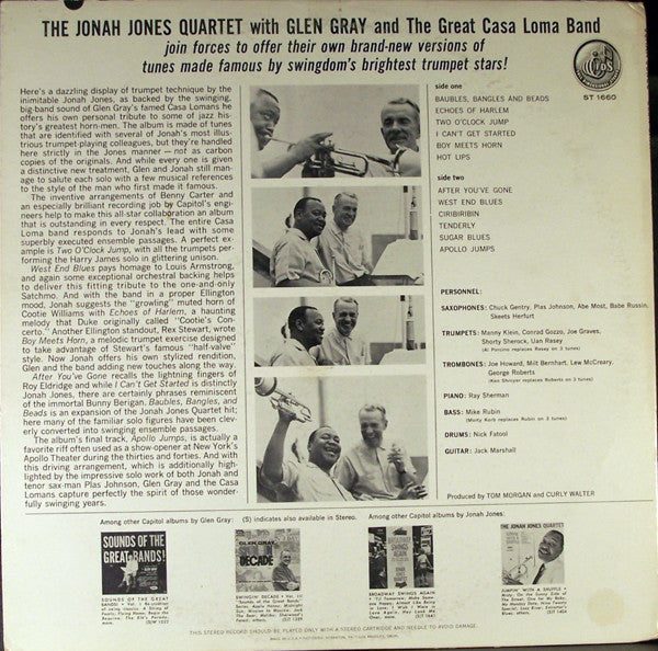 The Jonah Jones Quartet / Glen Gray & The Casa Loma Orchestra : Jonah Jones Quartet / Glen Gray Casa Loma Orchestra (LP, Album)
