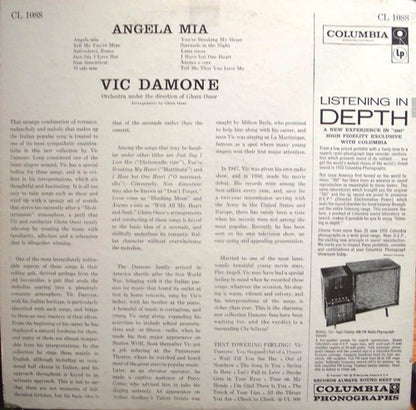 Vic Damone : Angela Mia (LP, Album, Mono)