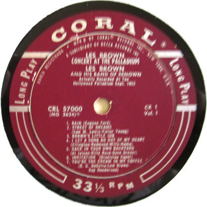 Les Brown And His Band Of Renown : Concert At The Palladium Vol 1 (LP, Album, Mono, RP)