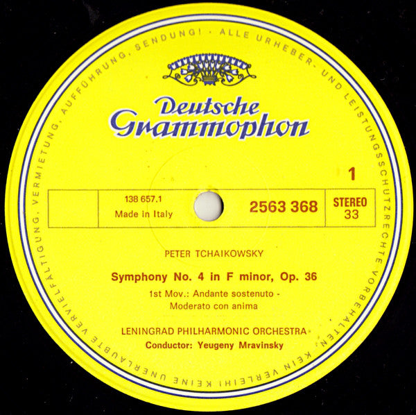 Tchaikovsky*, Yevgeny Mravinsky*, Leningrad Philharmonic Orchestra : Symphonies No. 4 In F Minor, Op.36 / No. 5 In E Minor, Op. 64 / No. 6 In B Minor, Op. 74 "Pathétique" (4xLP, RE + Box, Comp, Club, RE)