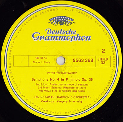 Tchaikovsky*, Yevgeny Mravinsky*, Leningrad Philharmonic Orchestra : Symphonies No. 4 In F Minor, Op.36 / No. 5 In E Minor, Op. 64 / No. 6 In B Minor, Op. 74 "Pathétique" (4xLP, RE + Box, Comp, Club, RE)