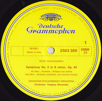 Tchaikovsky*, Yevgeny Mravinsky*, Leningrad Philharmonic Orchestra : Symphonies No. 4 In F Minor, Op.36 / No. 5 In E Minor, Op. 64 / No. 6 In B Minor, Op. 74 "Pathétique" (4xLP, RE + Box, Comp, Club, RE)