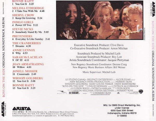 Various : Boys On The Side (Original Soundtrack Album) (CD, Comp, Club)