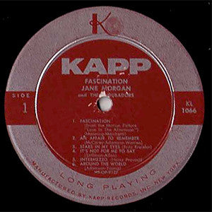 Jane Morgan With The Troubadors : Fascination (LP, Album, Mono)